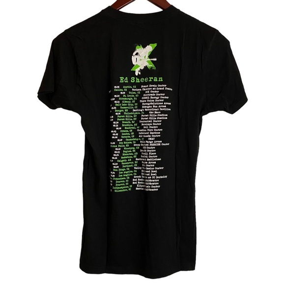 Rock Me Ed Sheeran X Tour Band Tee Shirt Black Green White Printed Slim Fit M - Picture 2 of 16